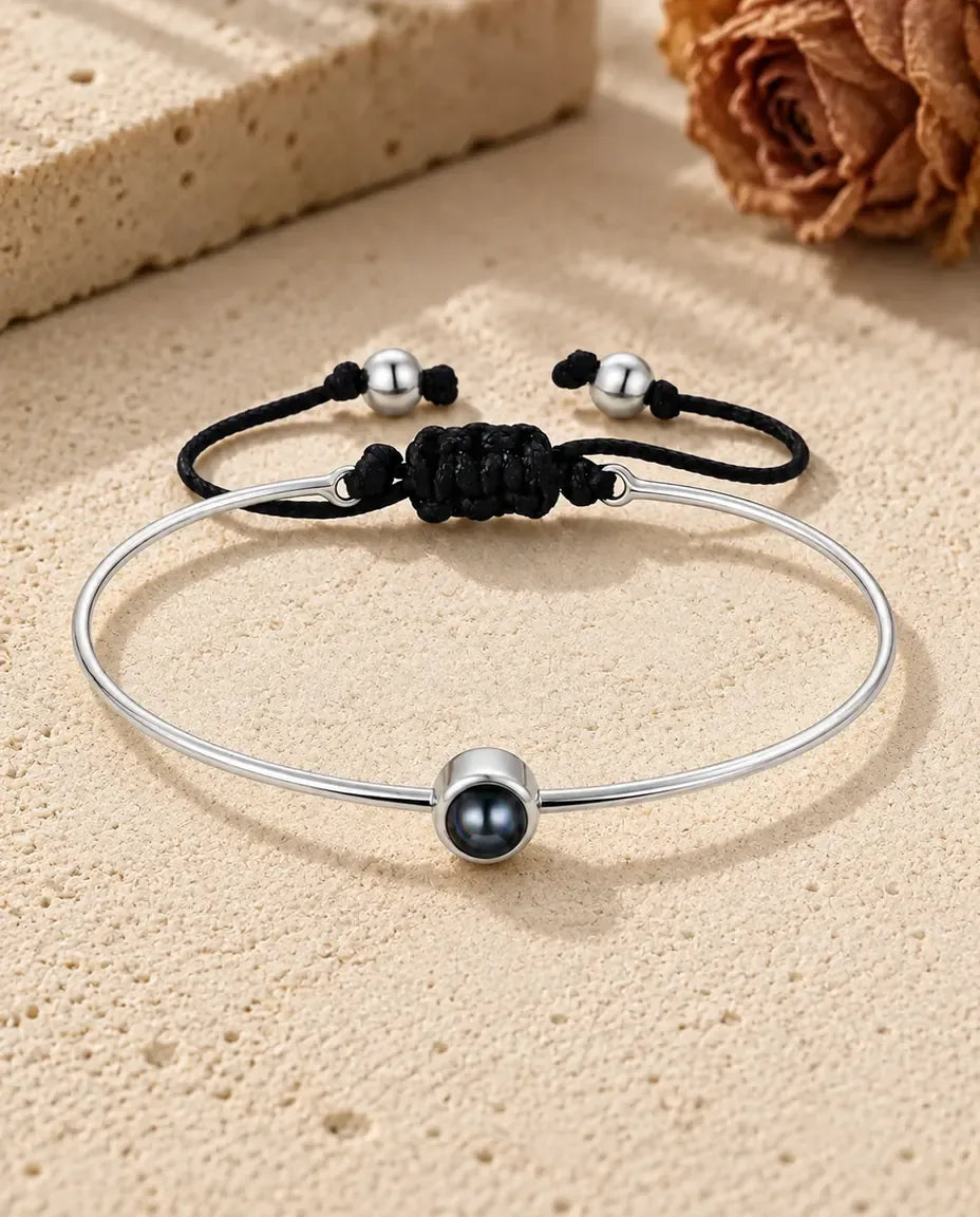 Armband med Bild Inuti - framifrån i silver