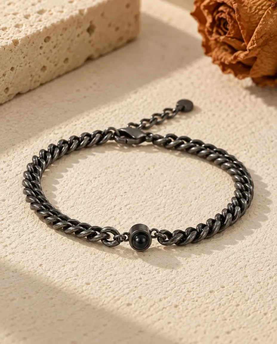 Armband Herr med Bild Inuti - liggande