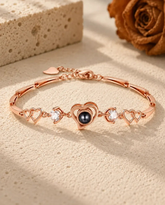 Armband med Bild Inuti - roséguldfinish