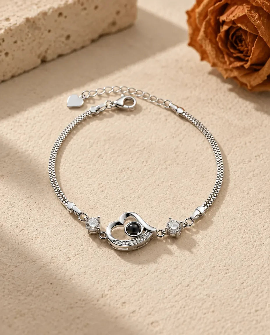 Armband med Bild Inuti - framifrån i silver