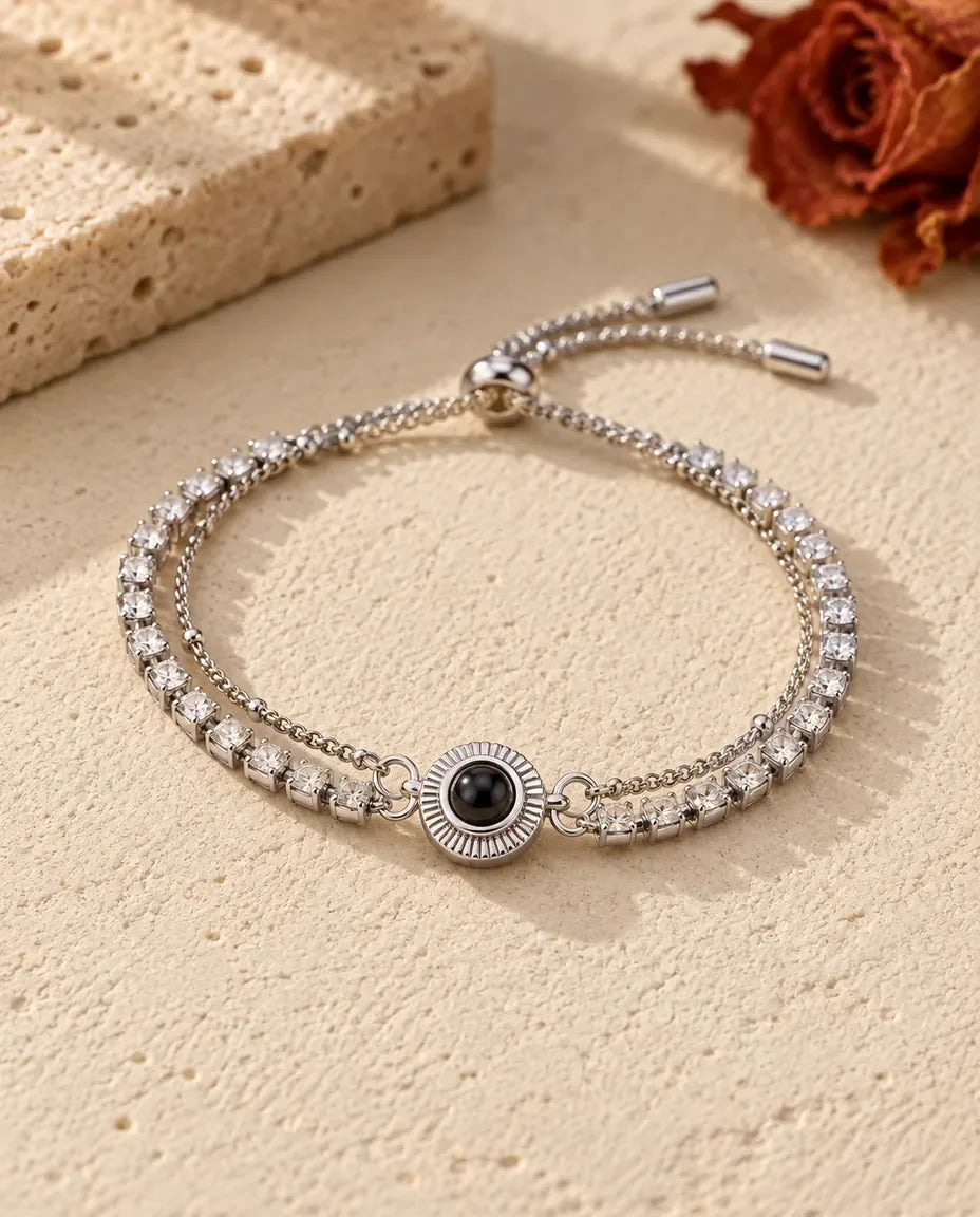 Armband med Bild Inuti - framifrån i silver