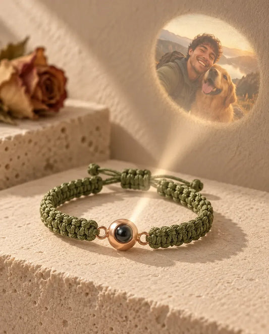 Armband för Par med Bild Inuti - projicerar det dolda fotot på väggen