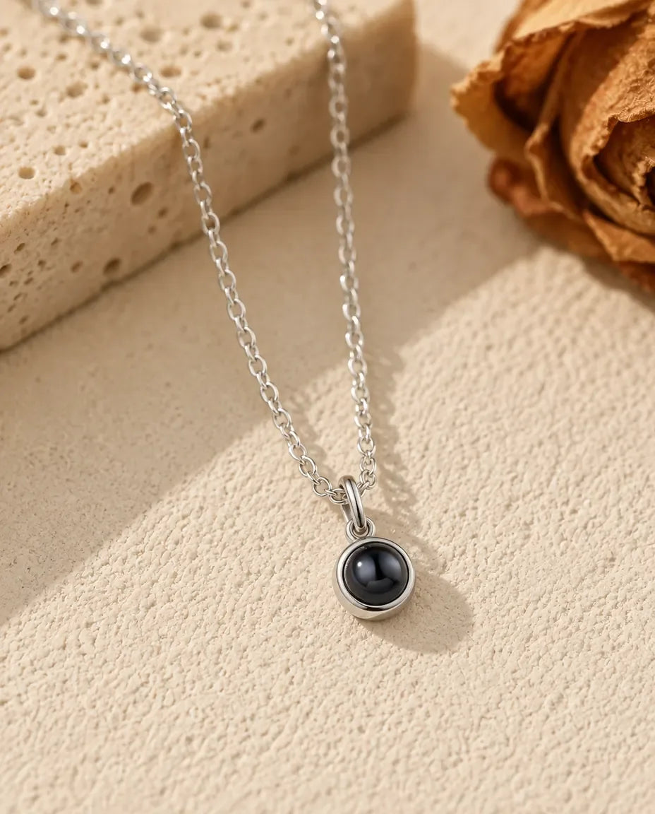 Halsband med Bild Inuti - framifrån i silver