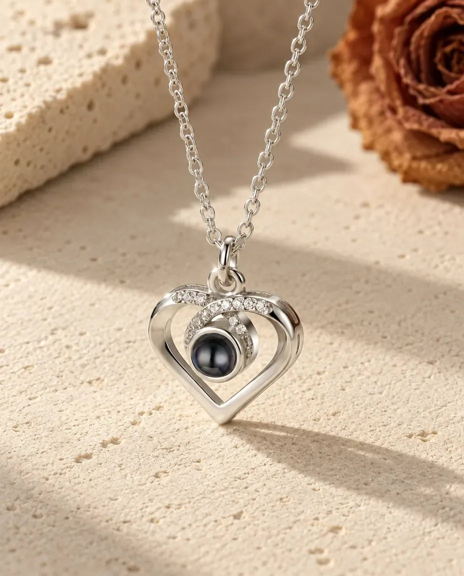 Halsband med Bild Inuti - framifrån i silver