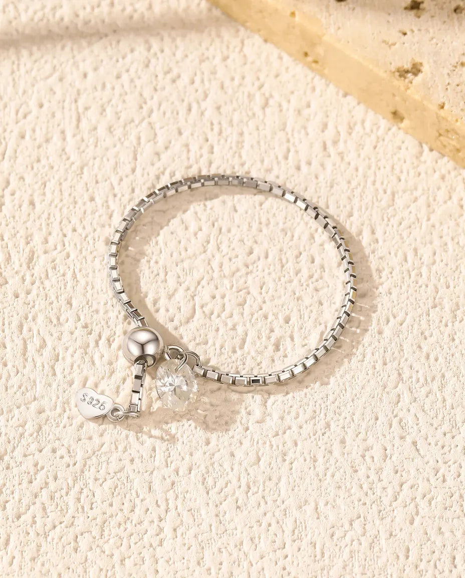 Moissanite Ring Justerbar Kedjering i 925 Sterling Silver – Fin Vardagsring