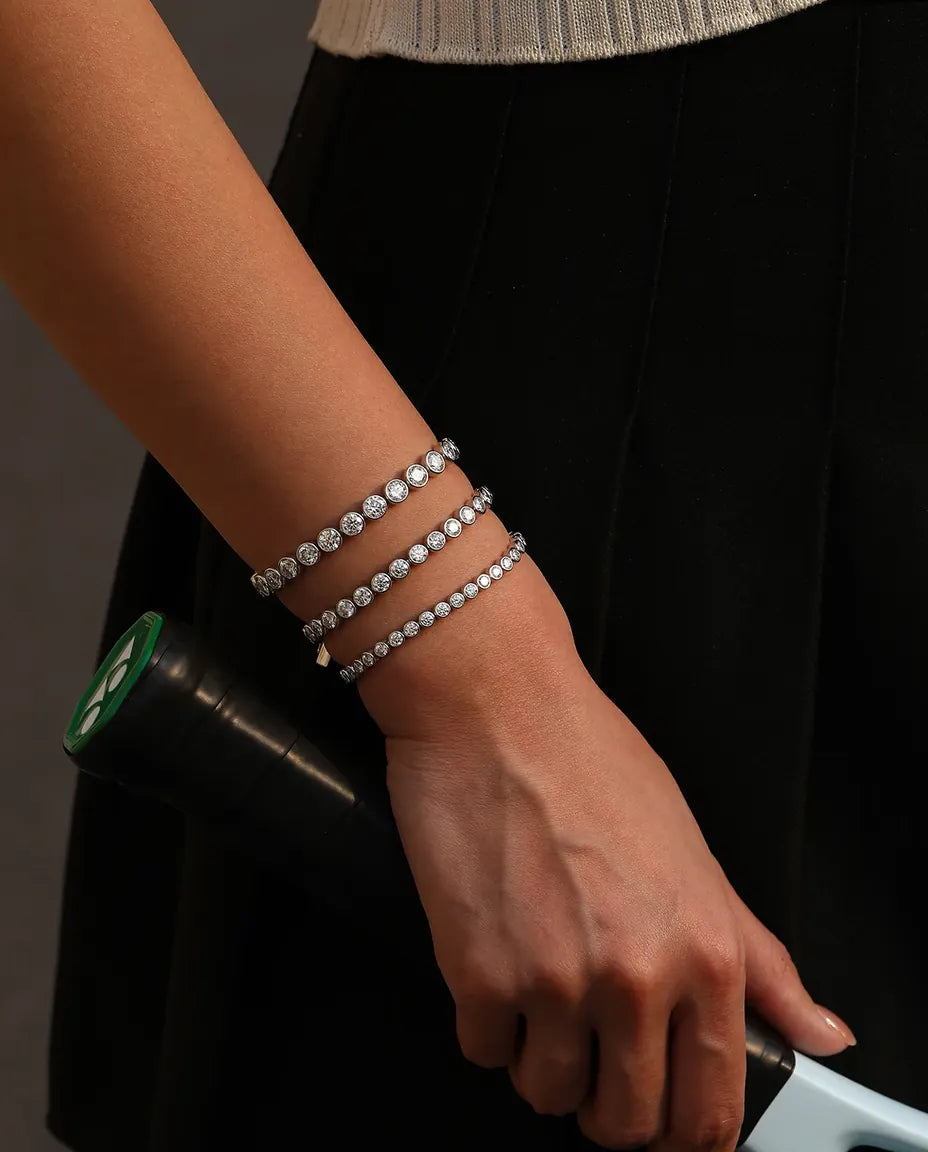 Tennisarmband i moissanit – 925 sterlingsilver, stenar på 3, 4 eller 5 mm och längd 16–18 cm