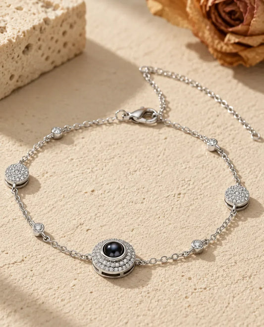 Armband med Bild Inuti - framifrån i silver