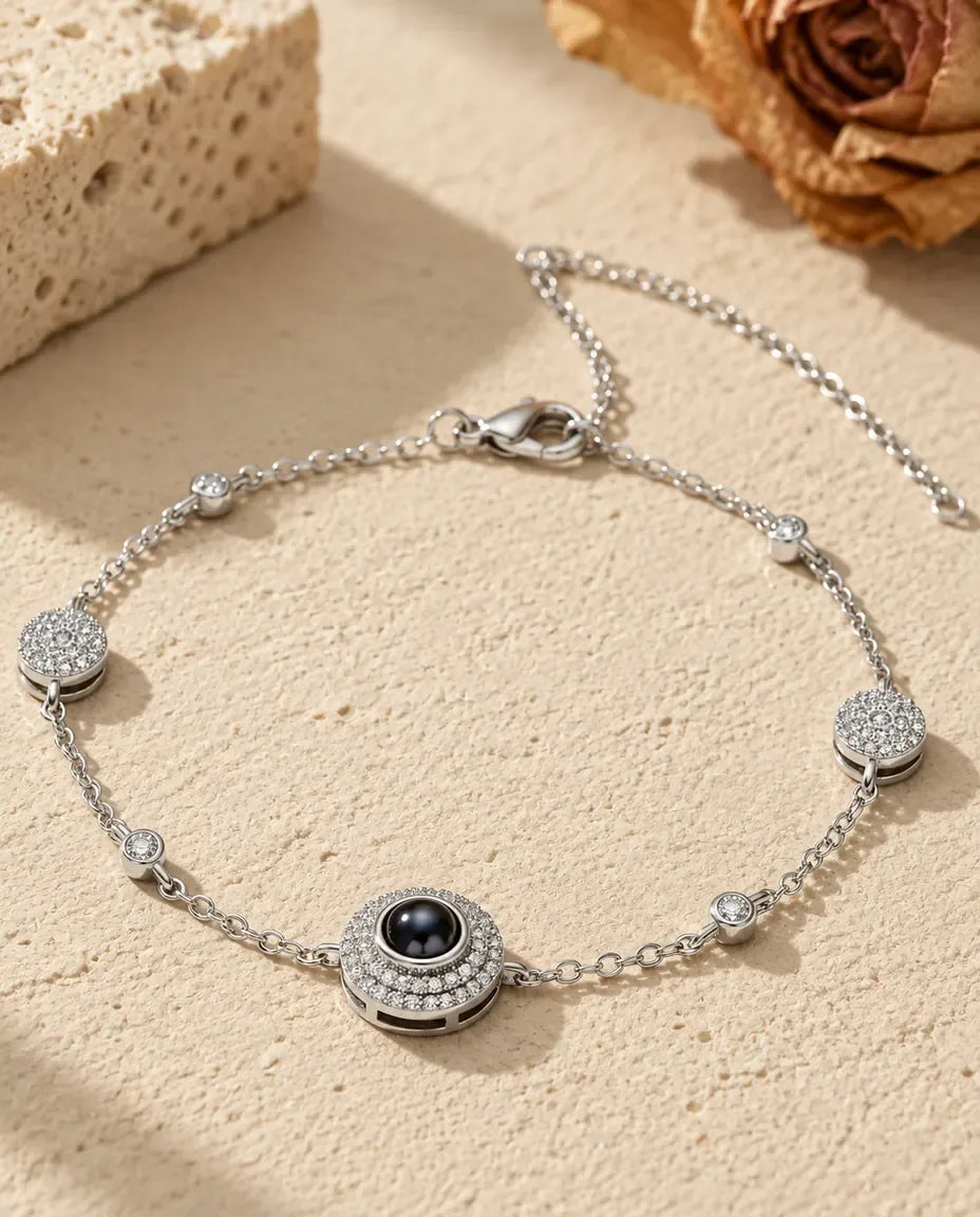 Armband med Bild Inuti - framifrån i silver