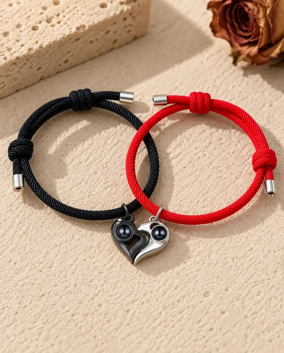 Armband för Par med Bild Inuti - matchande par liggande