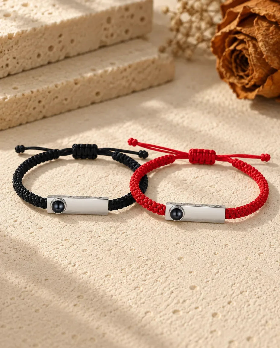 Armband för Par med Bild Inuti - matchande par liggande