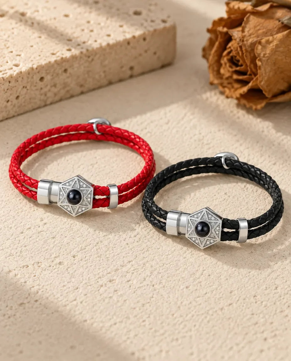 Armband för Par med Bild Inuti - matchande par liggande