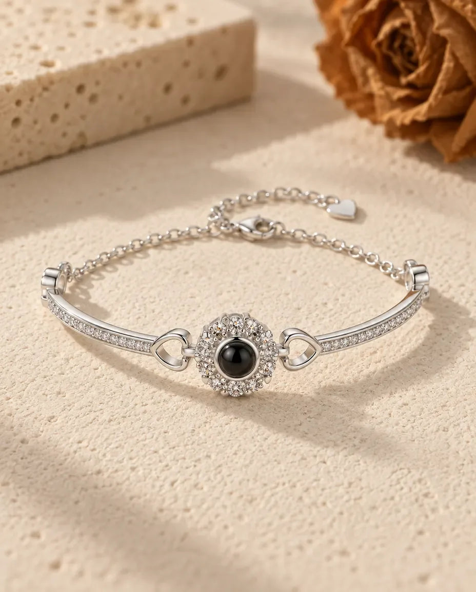 Armband med Bild Inuti - framifrån i silver
