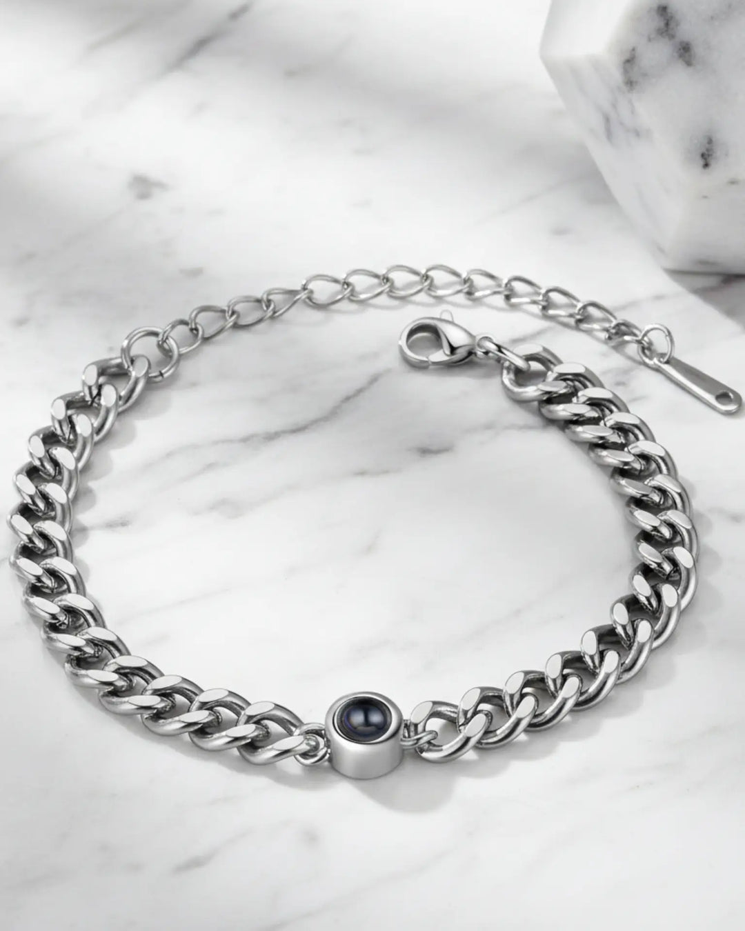 Armband Herr med Bild Inuti – Titanstål i Silver, Guld eller Svart
