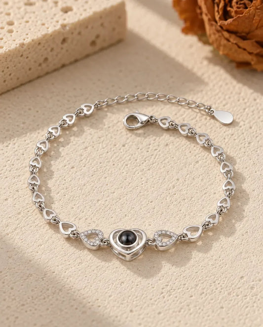 Armband med Bild Inuti - framifrån i silver