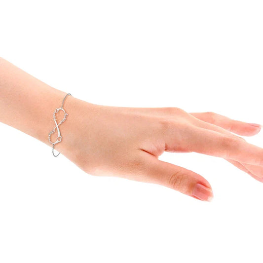 Personligt Armband – Infinitysymbol med Tre Namn i 925 Sterling Silver eller Koppar – Present till Mamma