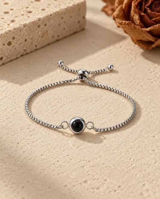 Armband med Bild Inuti - framifrån i silver