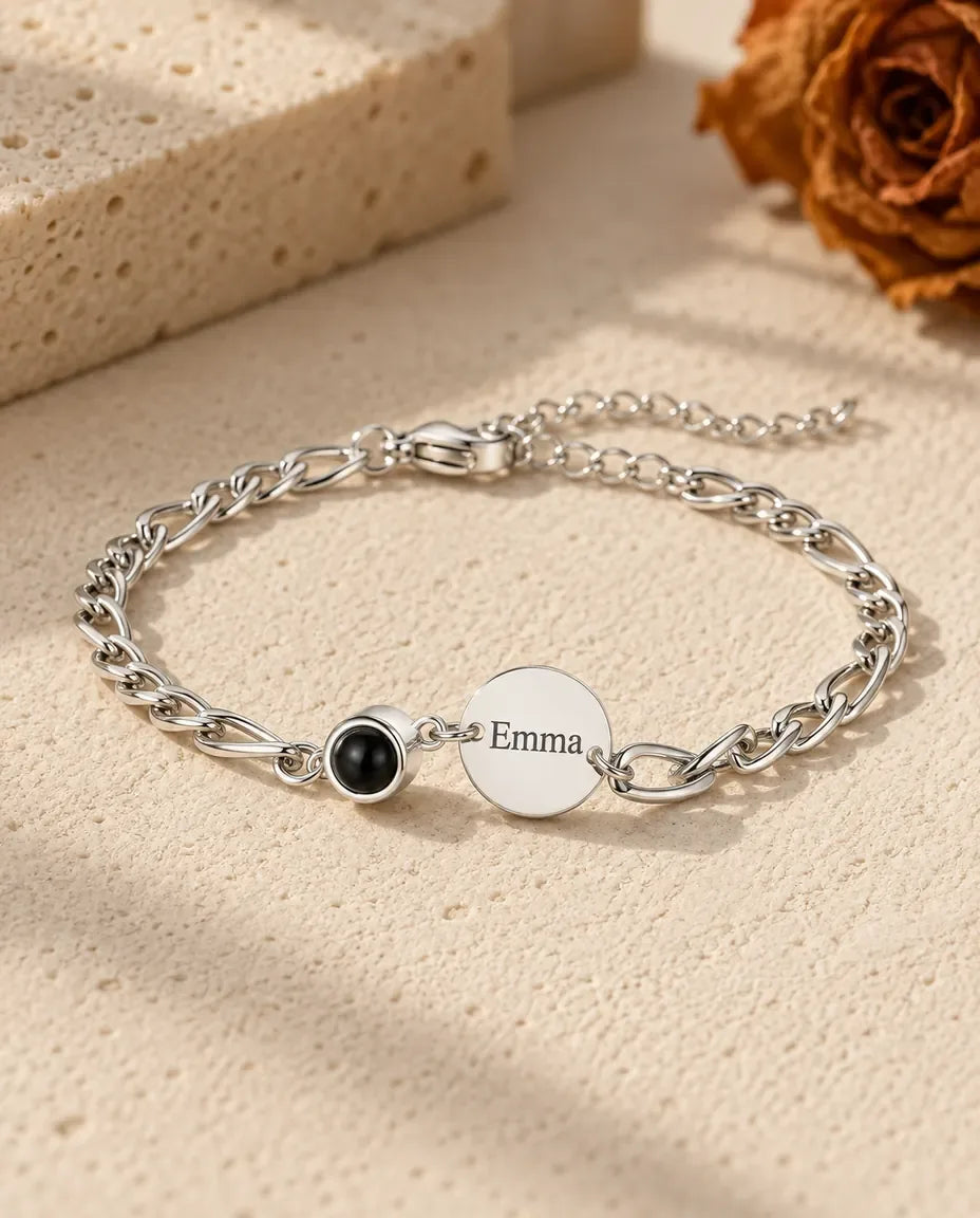 Armband med Bild Inuti - framifrån i silver
