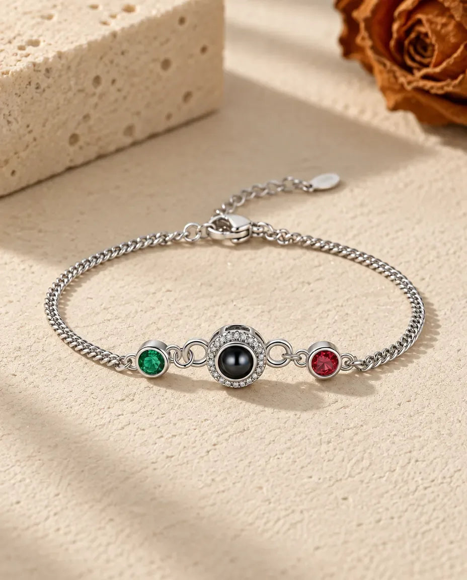 Armband med Bild Inuti - framifrån i silver