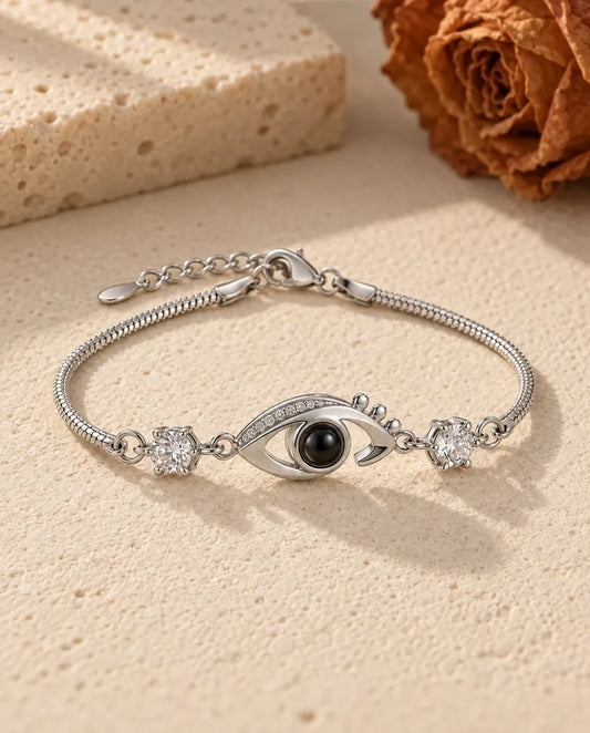 Armband med Bild Inuti - framifrån i silver