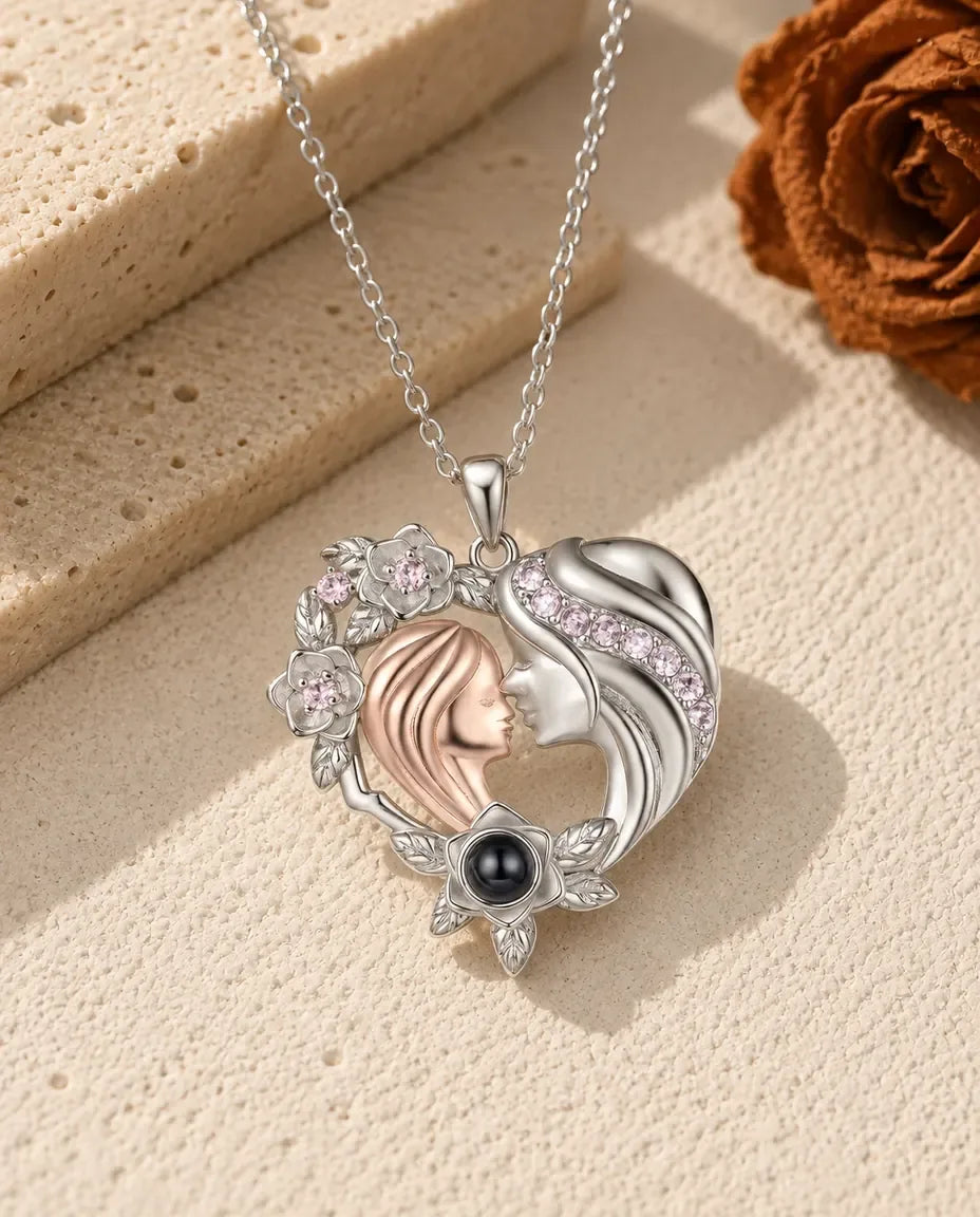Halsband med Bild Inuti - framifrån i silver