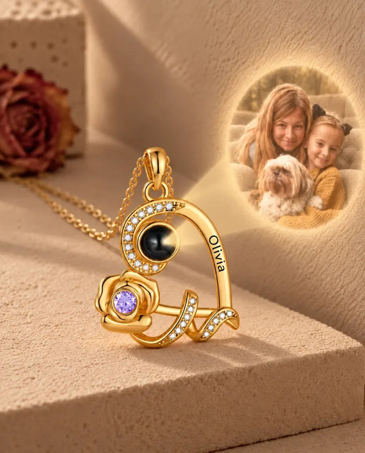 Halsband med Bild Inuti - projicerar det dolda fotot på väggen