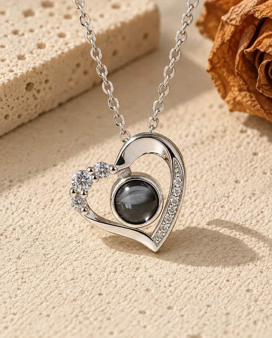 Halsband med Bild Inuti - framifrån i silver