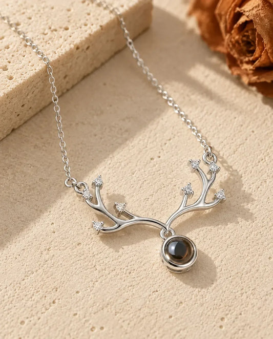 Halsband med Bild Inuti - framifrån i silver