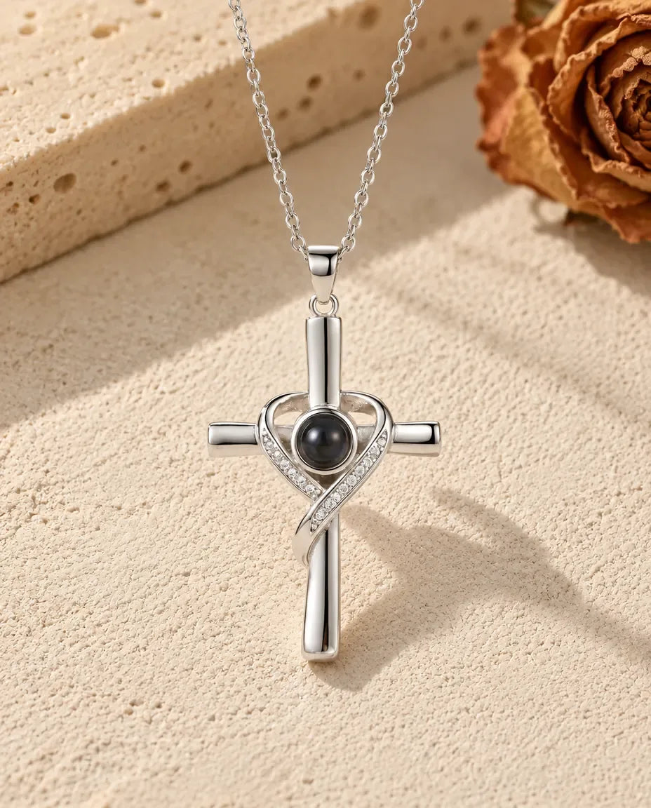 Halsband med Bild Inuti - framifrån i silver