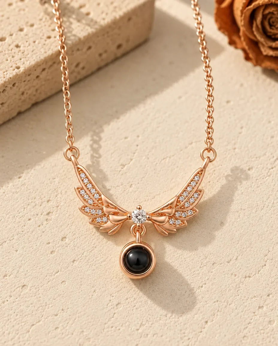 Halsband med Bild Inuti - roséguldfinish