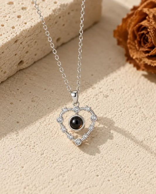 Halsband med Bild Inuti - framifrån i silver
