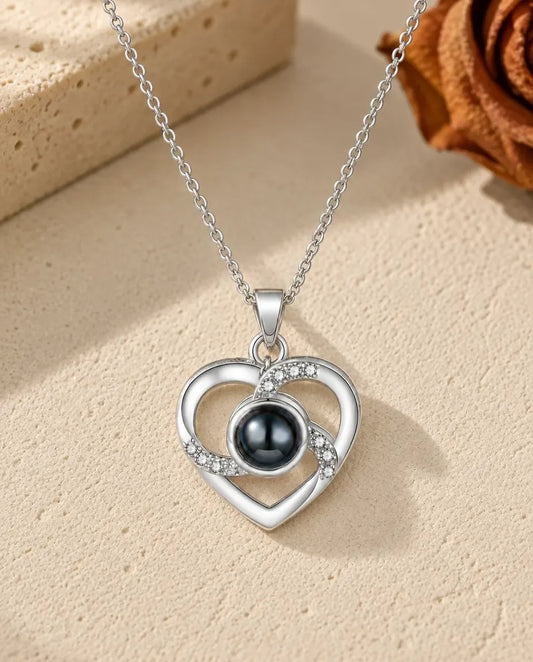 Halsband med Bild Inuti - framifrån i silver