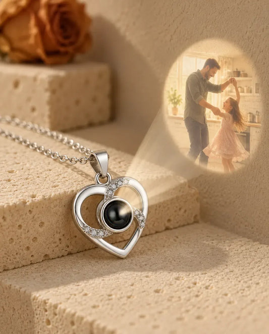 Halsband med Bild Inuti - projicerar det dolda fotot på väggen