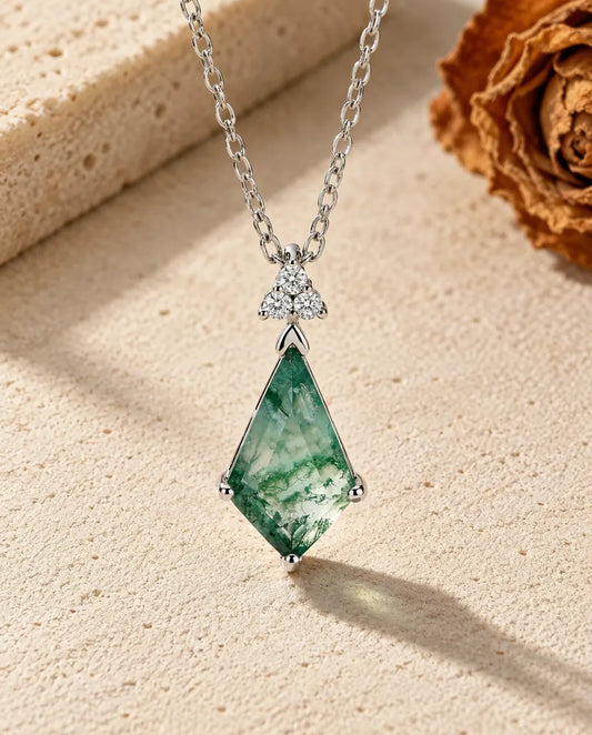 Moss Agate Halsband - framifrån