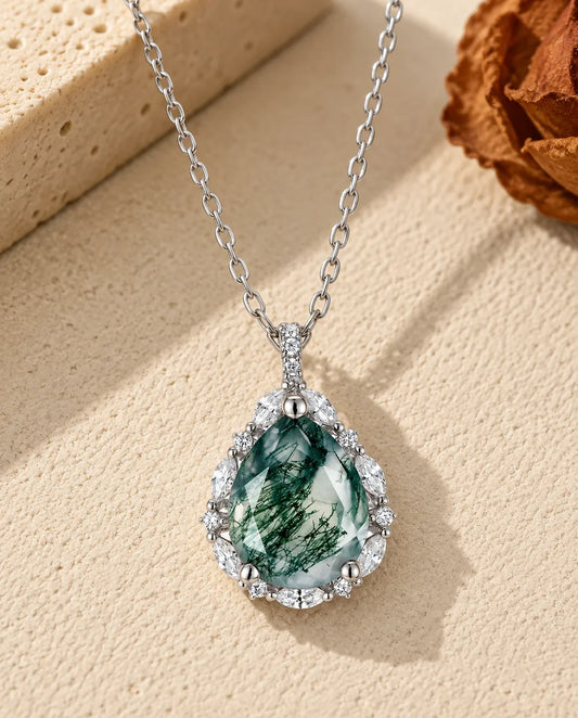Moss Agate Halsband - framifrån
