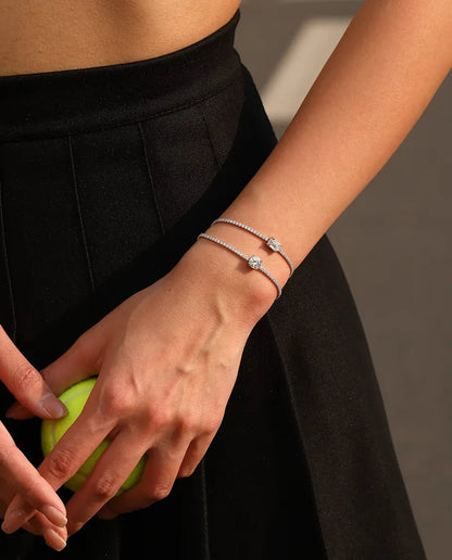 Moissanite Tennisarmband i smaragdslipning - 1,00 ct färg D, 5 x 7 mm, 925 sterlingsilver, 16 + 5 cm