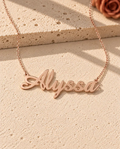 Namnhalsband i 925 Sterling Silver - roséguldfinish