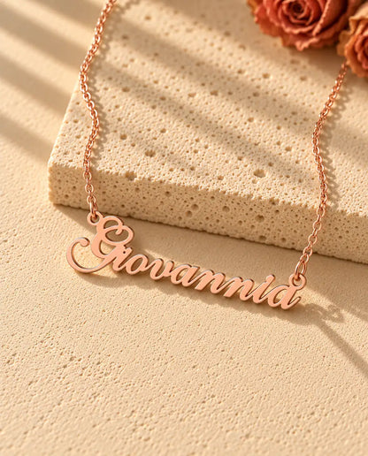 Namnhalsband i 925 Sterling Silver - roséguldfinish