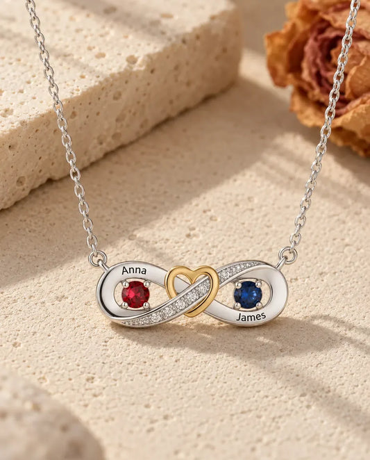Personligt Oändlighetshalsband i 925 Sterling Silver - liggande